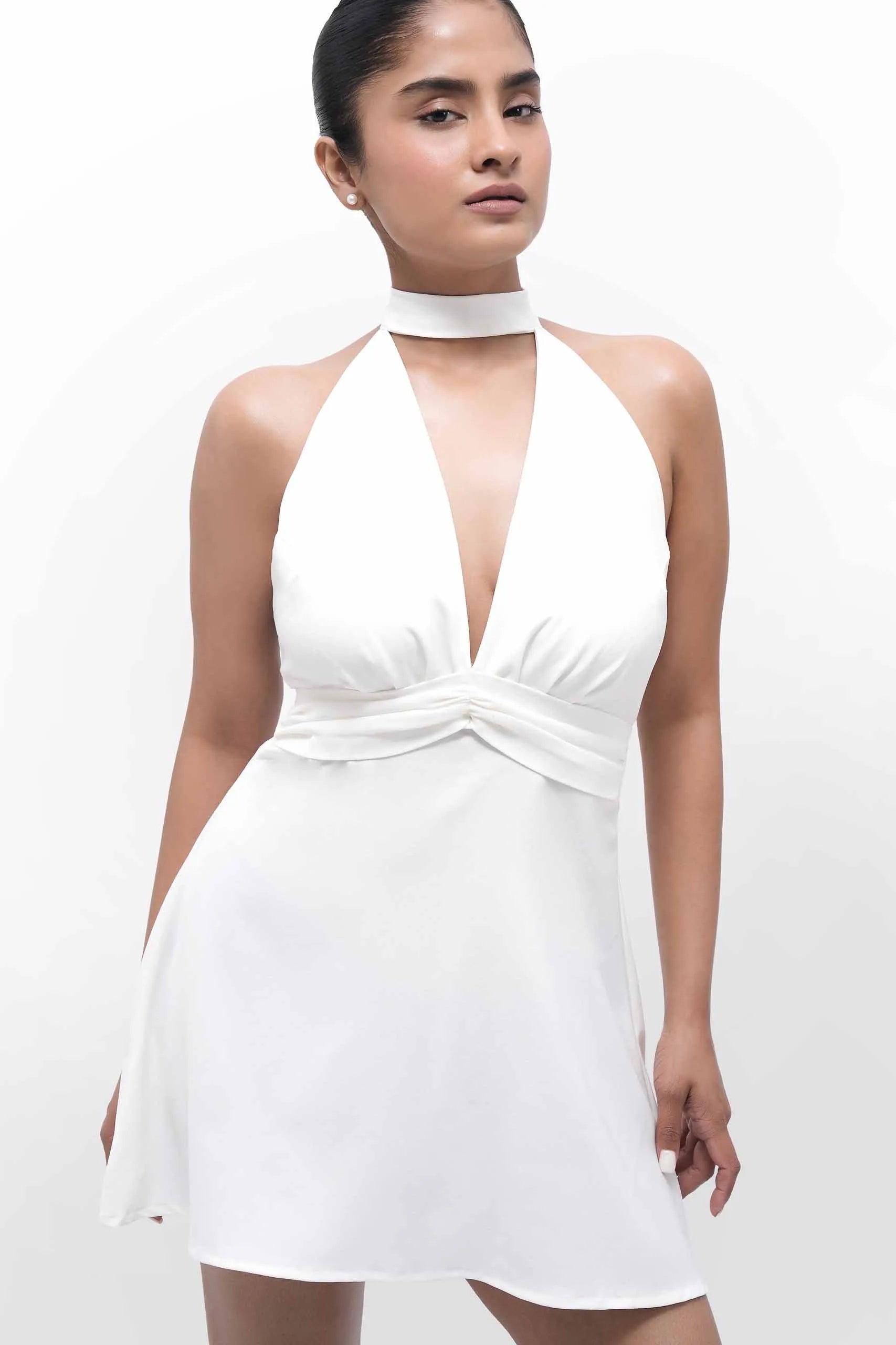 Aullera Noir Dress | White