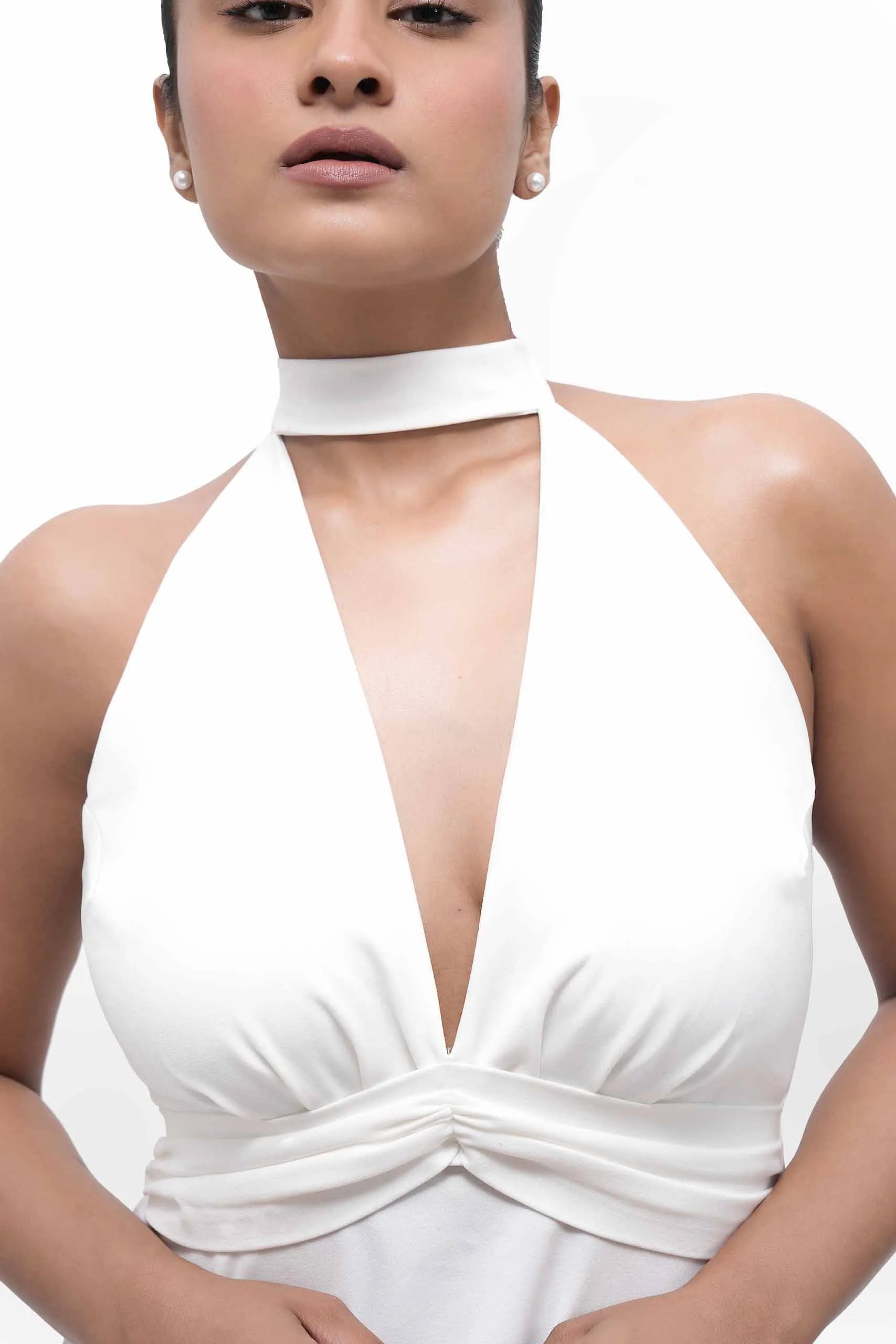 Aullera Noir Dress | White